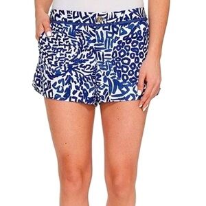 Lilly Pulitzer Adie indigo home slice blue and white shorts. Size 6